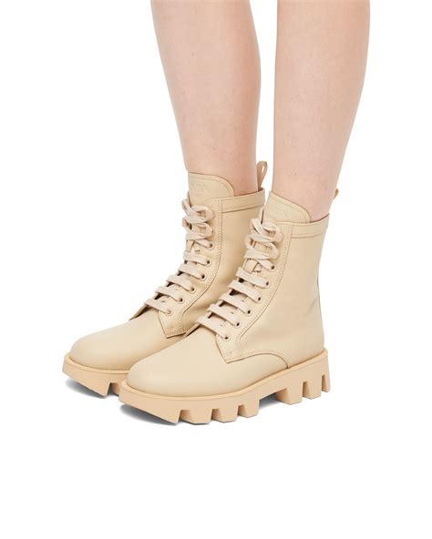 laced leather booties prada